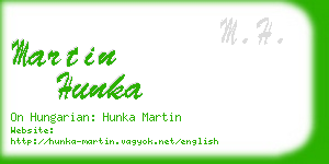 martin hunka business card